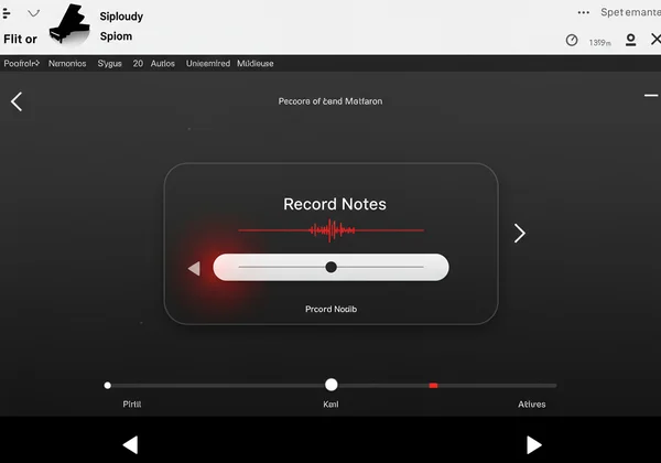 Online piano showing the record performance feature activated