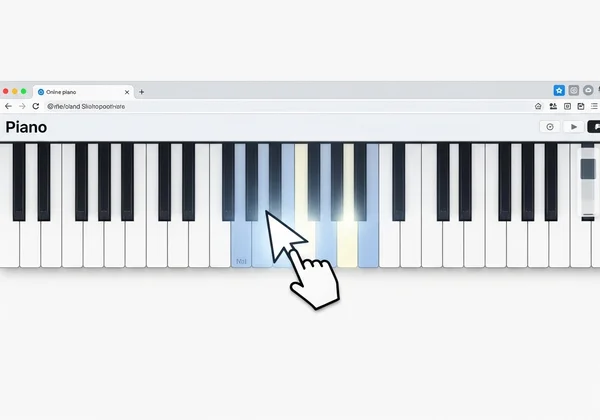 Intuitive online piano keyboard interface for easy play.