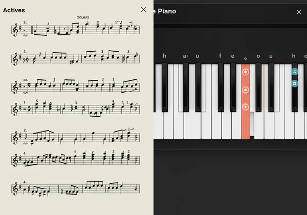 Integrated online piano platform with sheet music display