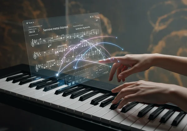 Seamless connection between sheet music and virtual piano keys