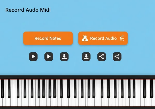 Online piano recording options for notes and audio